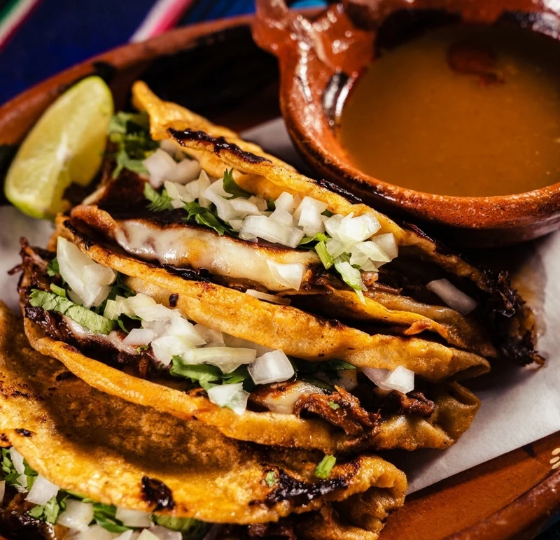 Beef Birria Tacos at Casa Azul, Mexican restaurant on Sunset Drive, St. Thomas