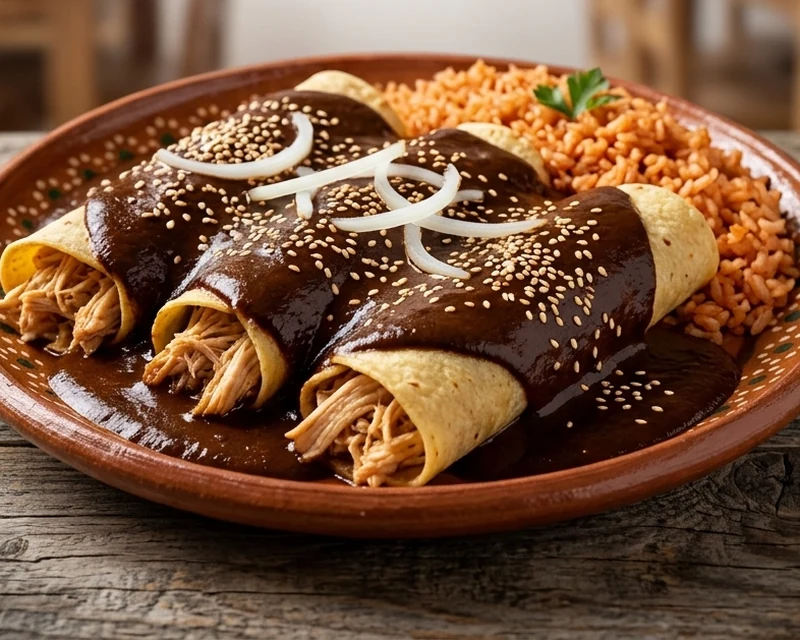 Mole enchiladas at Casa Azul, Mexican food near Shaw Valley in St. Thomas, Ontario