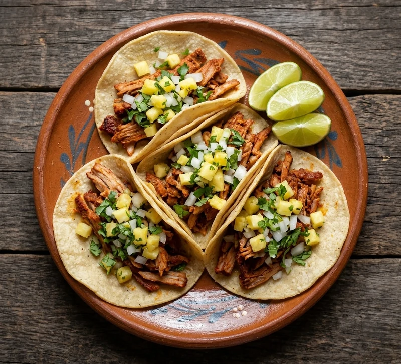 Taco al pastor with marinated pork, onion and cilantro at Casa Azul, St. Thomas, Ontario